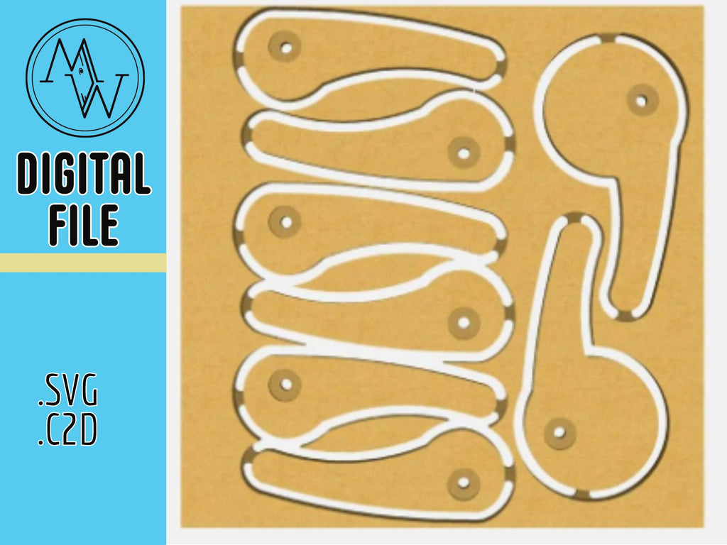 CNC Cam Clamp File, Universal Pressure Clamps SVG, C2D (Digital Download)