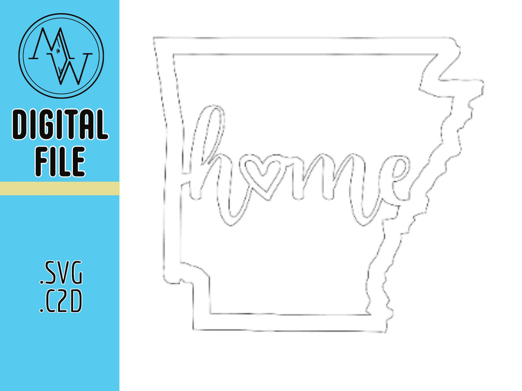 Arkansas Home State Cutout – CNC Laser SVG Digital File