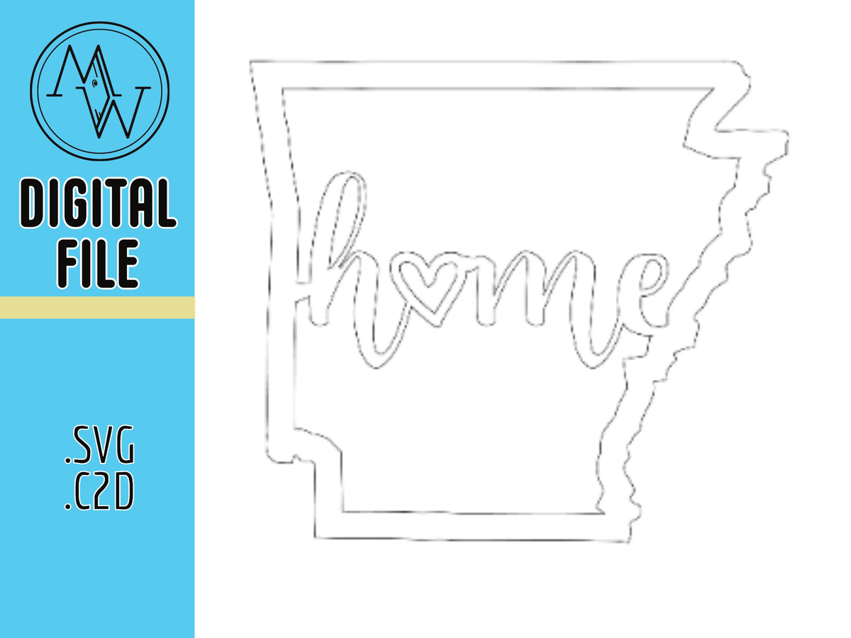 Arkansas Home State Cutout – CNC Laser SVG Digital File