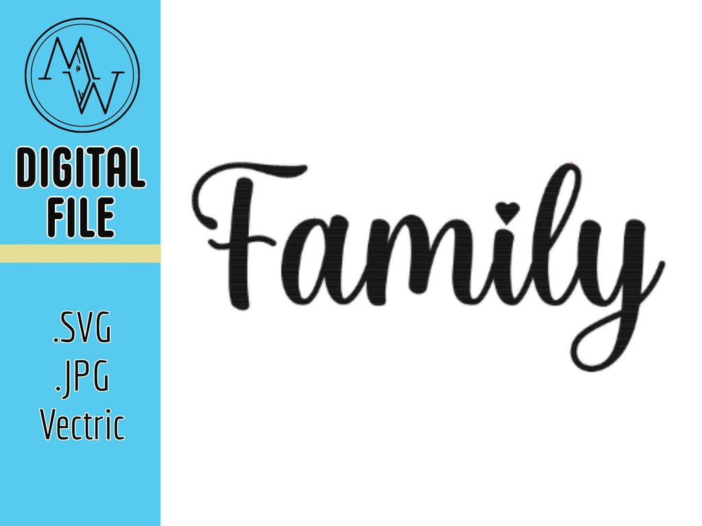 Family SVG File, Laser Cut CNC Design (Digital File)