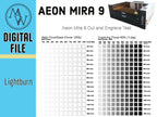 Aeon Mira 9 Laser: Cut & Engrave Test File (Digital Download)