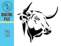 Bull Horns Cow Silhouette Vector (SVG, AI, Jpeg)