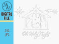 Oh Holy Night Nativity Ornament SVG JPG, Laser Cut File (Digital File)