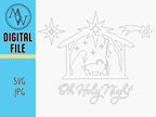 Oh Holy Night Nativity Ornament SVG JPG, Laser Cut File (Digital File)