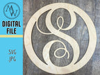 Letter S Monogram SVG, CNC Laser Cut File (Digital Download)