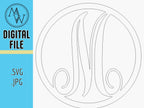 Letter M Monogram SVG, Laser Cut CNC File (Digital File)