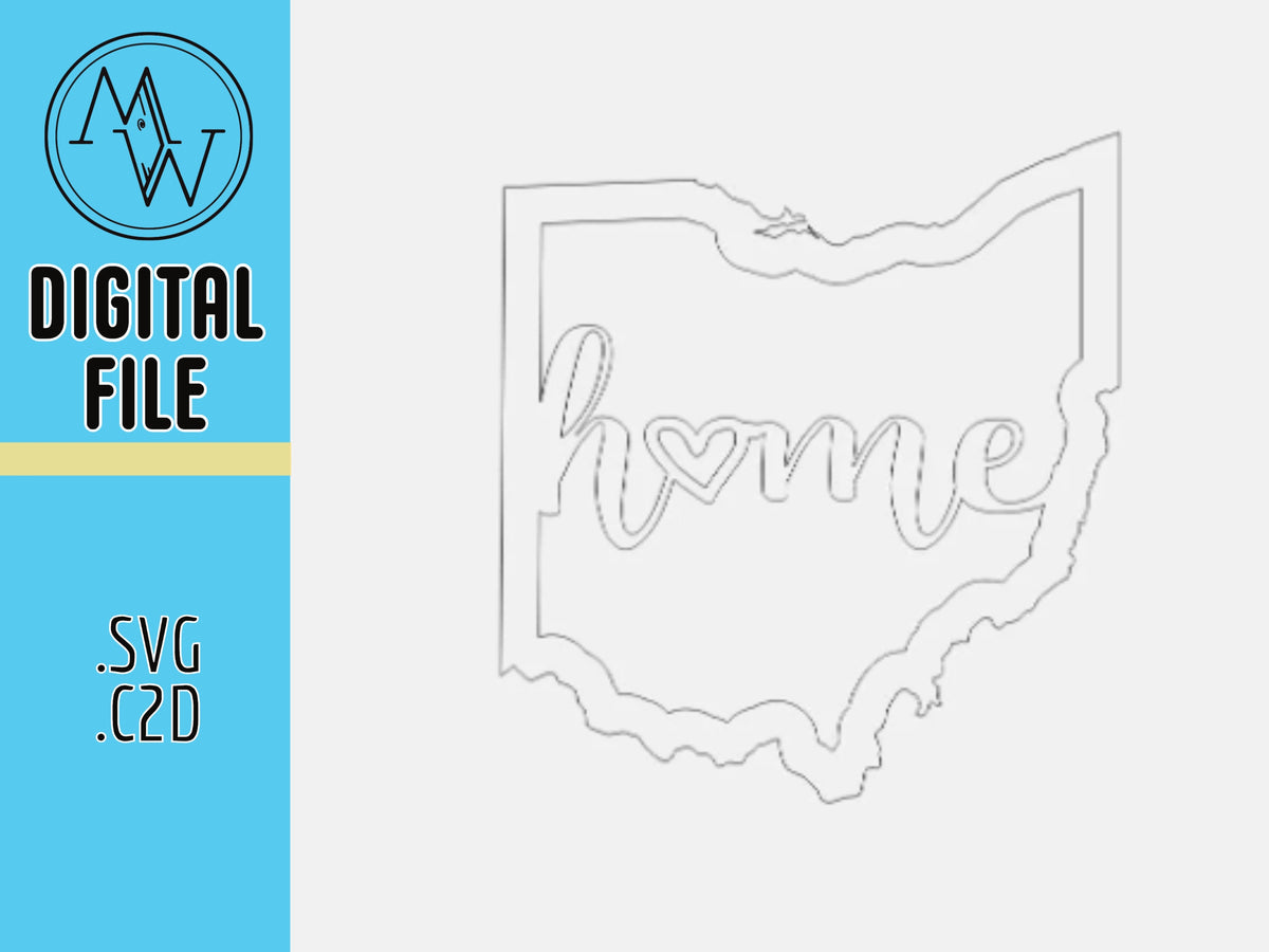 Ohio State Home Cutout - CNC Laser Vinyl Cutting Files (SVG, .C2D)