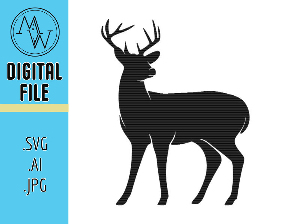 Deer Silhouette SVG, AI, Jpeg, CNC Laser Cut File (Digital Download)