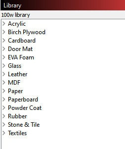 OMTech 100W CO2 Laser Lightburn Material Library (Digital Download)