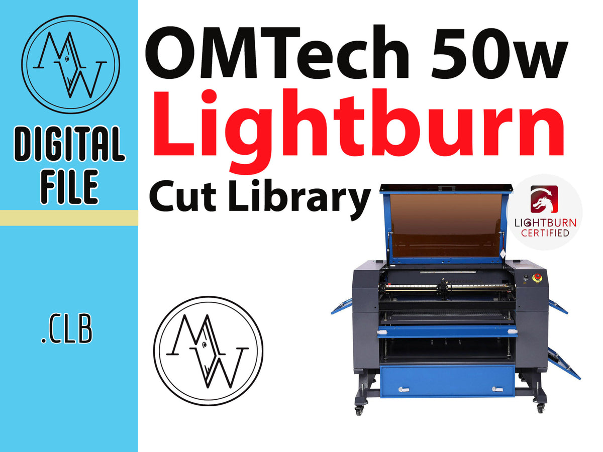 OMTech 50w CO2 Laser Lightburn Cut Library (Digital Download)