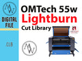 OMTech 55w Laser Lightburn Cut Library: Premade Material Settings (Digital Download)