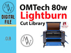 OMTech 80w CO2 Laser Lightburn Cut Library: Premade Material Settings (Digital Download)