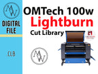 OMTech 100W CO2 Laser Lightburn Material Library (Digital Download)