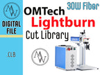 OMTech 30W Fiber Laser Lightburn Material Library (Digital Download)