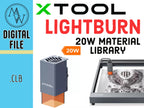 XTool D1 20W Laser Lightburn Material Library (Digital Download)