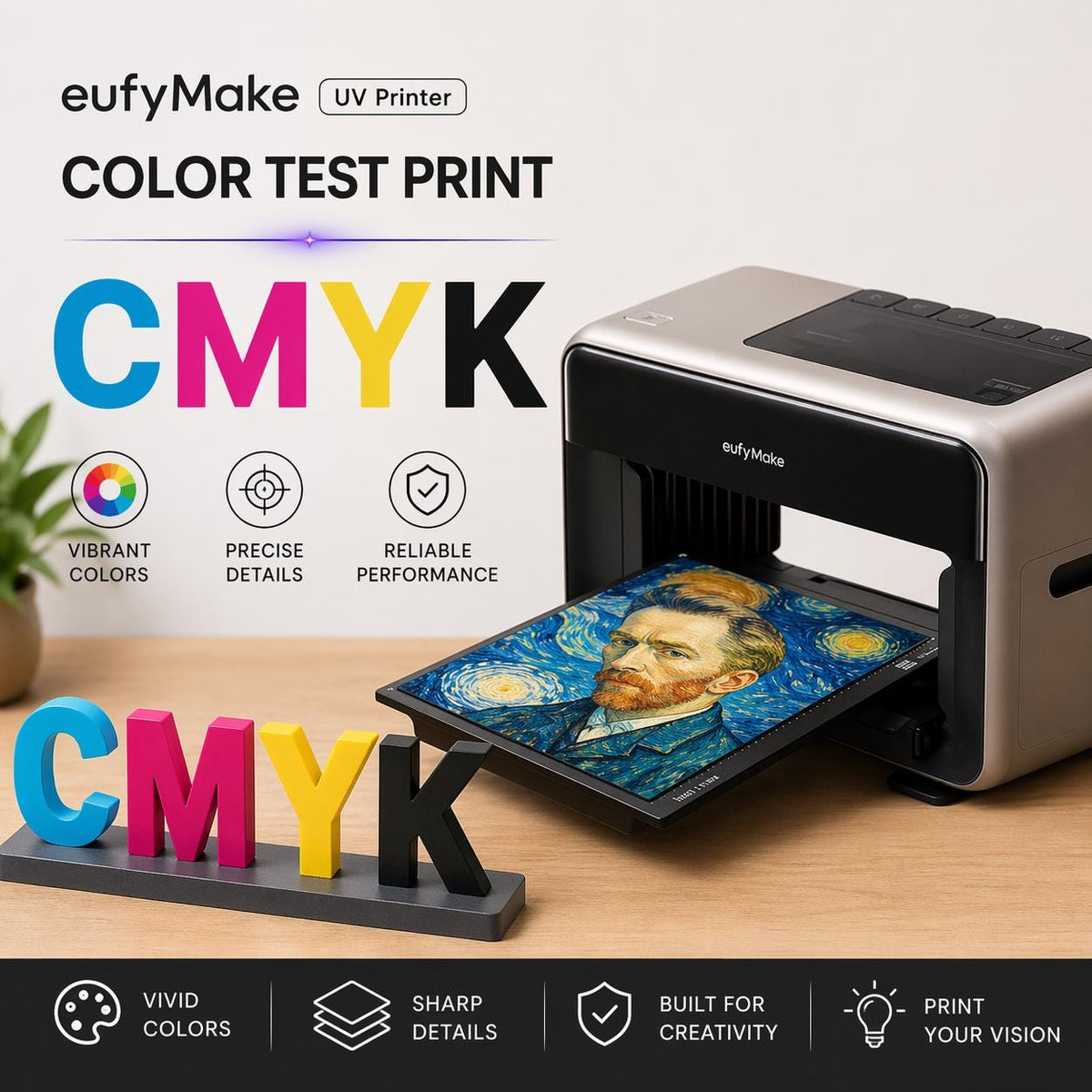 EufyMake UV Printer CMYK Color Test Print (Digital File)