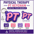 Physical Therapy PT Keychain Files | SVG, STL, 3MF (Digital Download)
