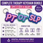 Therapy Keychain Bundle SVG (stl, pt, ot, slp) Files (Digital Download)