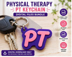 Physical Therapy PT Keychain Files | SVG, STL, 3MF (Digital Download)