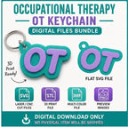 Occupational Therapy OT Keychain Files | SVG, STL, 3MF (Digital Download)