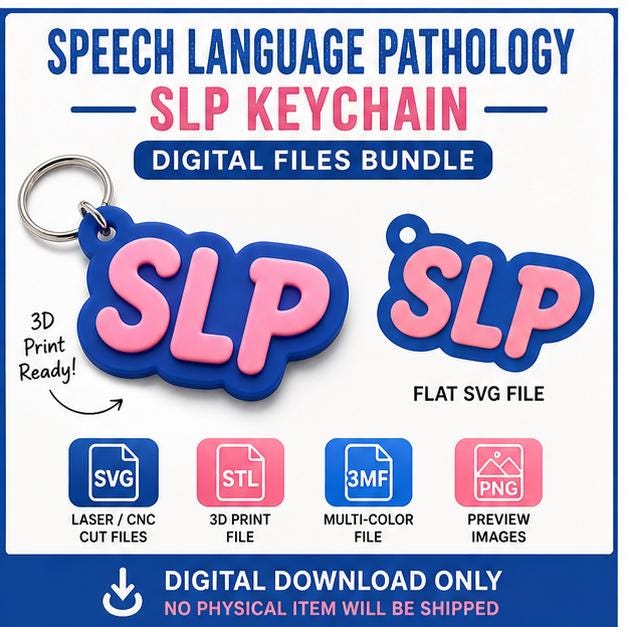 SLP Keychain SVG STL Bundle | 3D Print Files (Digital Download)