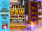 JTech 24W Quad Pro LightBurn Material Library | Premade Laser Settings | .CLB Digital Download | Onefinity
