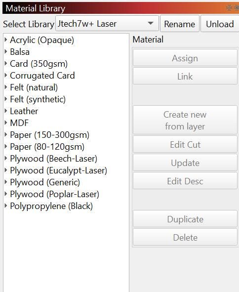 JTech 7W+ LightBurn Material Library | Premade Laser Settings | .CLB Digital Download | Onefinity J Tech Laser