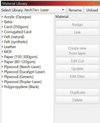 JTech 7W+ LightBurn Material Library | Premade Laser Settings | .CLB Digital Download | Onefinity J Tech Laser