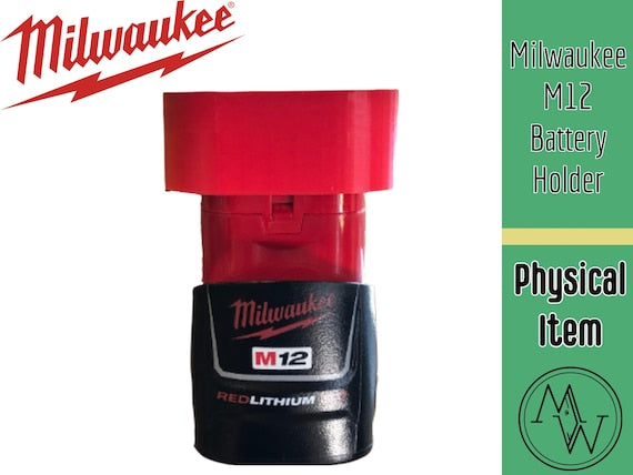 Milwaukee M12 battery holder wall mount set of 2