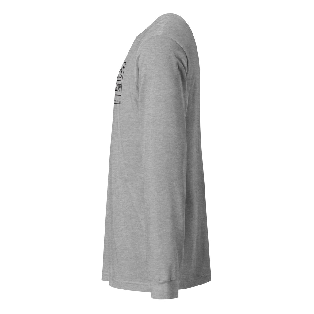 Myers Woodshop Long Sleeve T-Shirt in Athletic Heather, left side view