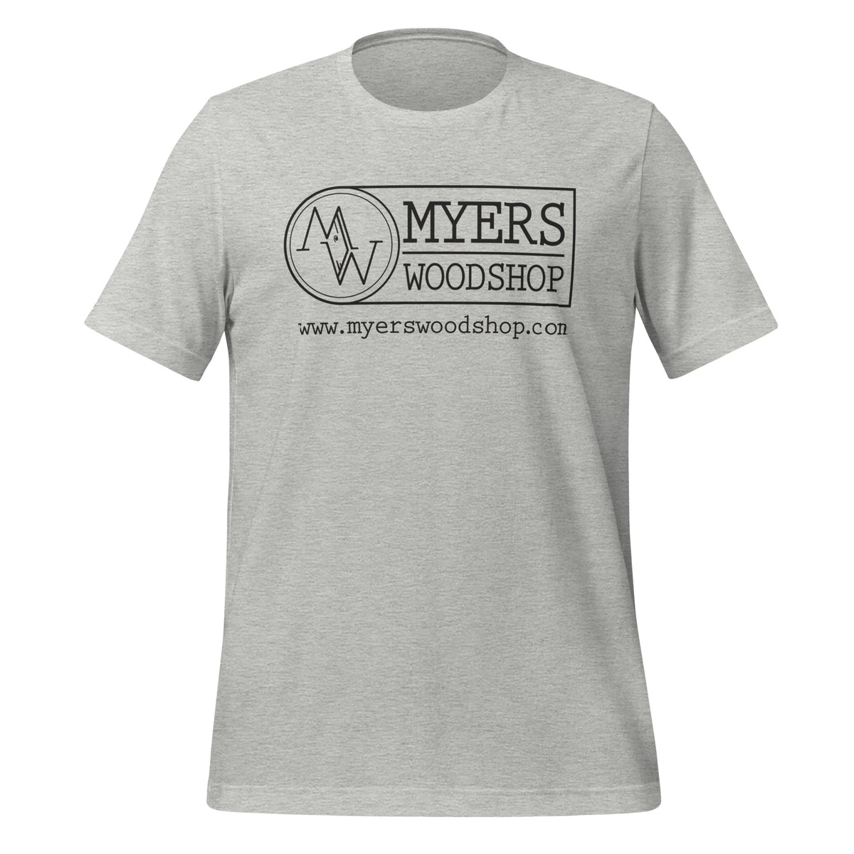 Myers Woodshop T-Shirt in Athletic Heather, front view