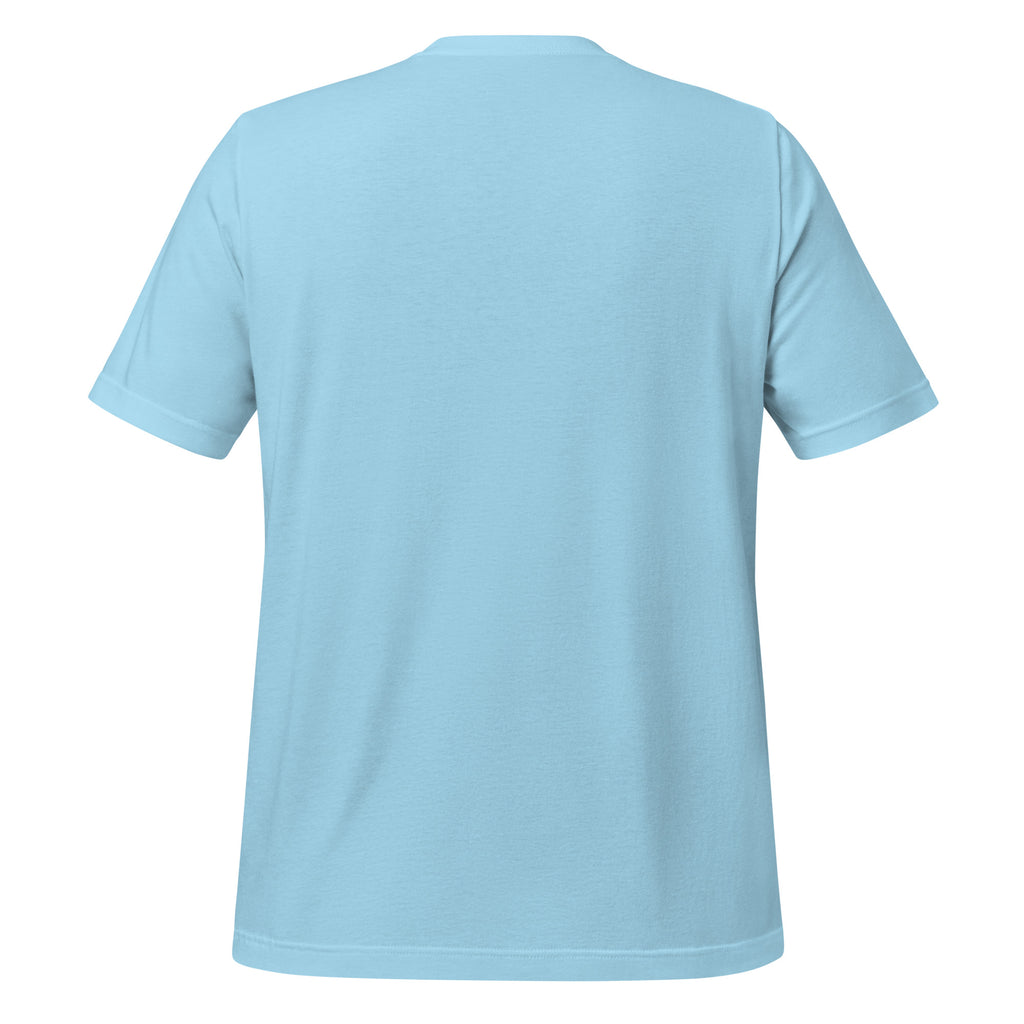 Myers Woodshop T-Shirt in Ocean Blue, back view
