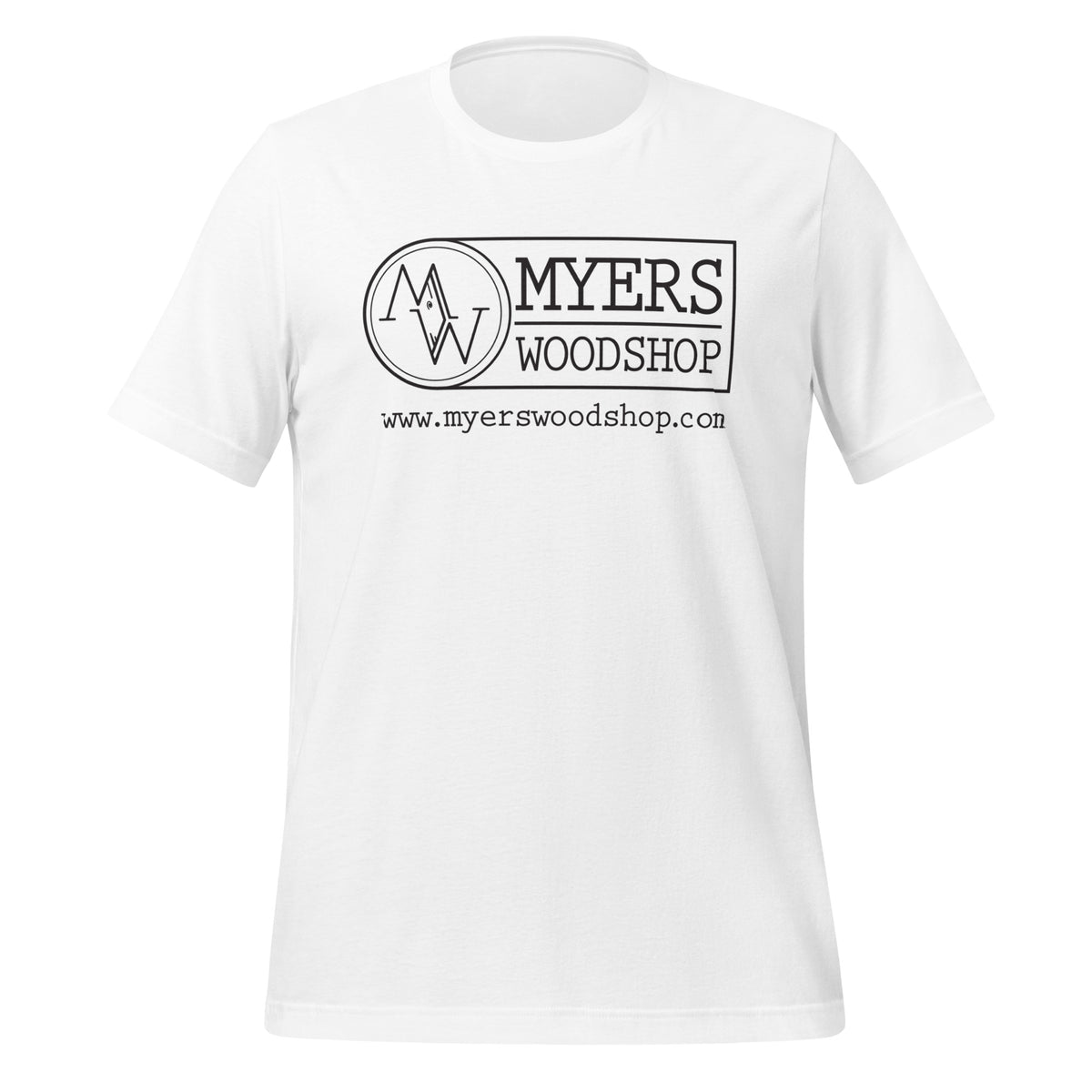 Myers Woodshop T-Shirt in White, front view