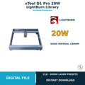 xTool D1 Pro 20W LightBurn material library digital download cover with 200 presets