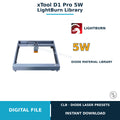 xTool D1 Pro 5W LightBurn material library digital download cover with 25 presets